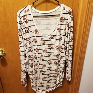 White Floral Long Sleeve Maternity Shirt